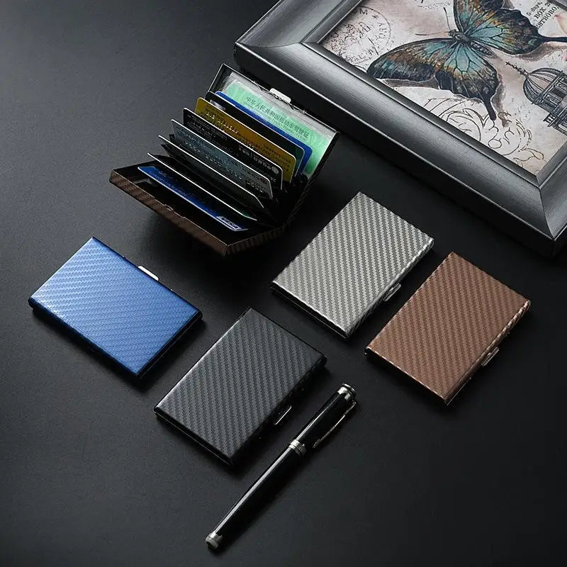 Money Bag Wallet RFID Blocking Men's Single Carbon Fiber Card Holder Zpaxo