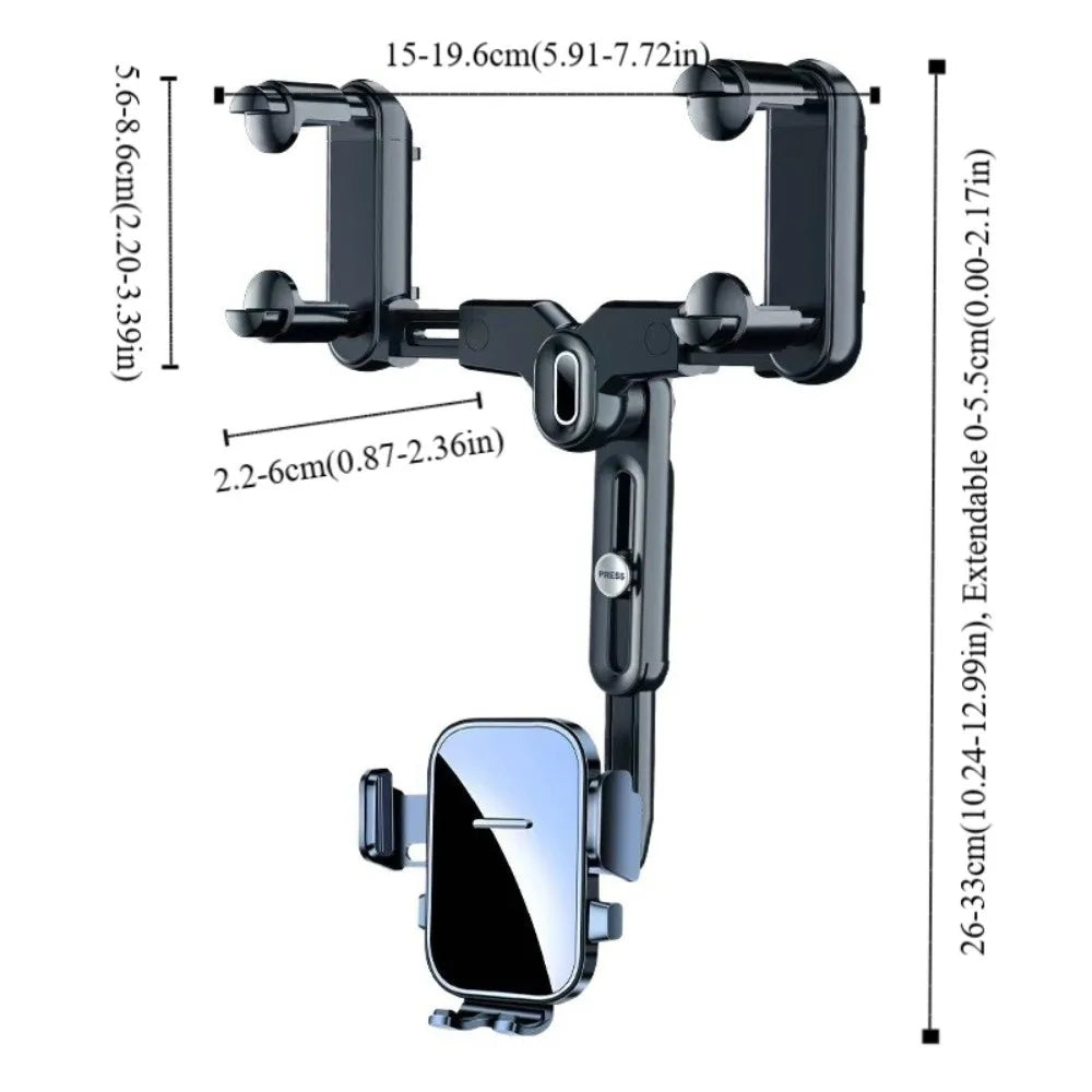 Adjustable Rearview Mirror Phone Holder Rotating Car Mount Stand Zpaxo