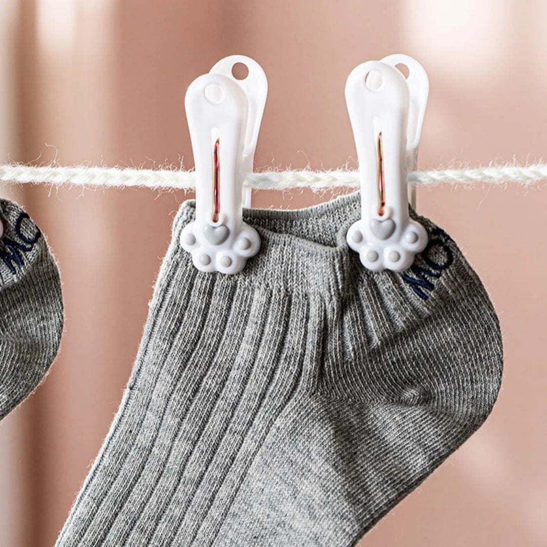 12-Pack Cat Paw Clothespins – Windproof Non-Slip Drying Clips