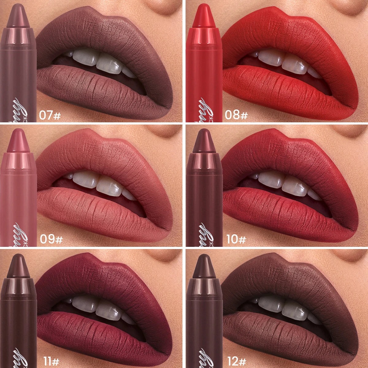 Nude Frosted Lipstick Soft Texture Moisturizing Formula Outline Lip Zpaxo