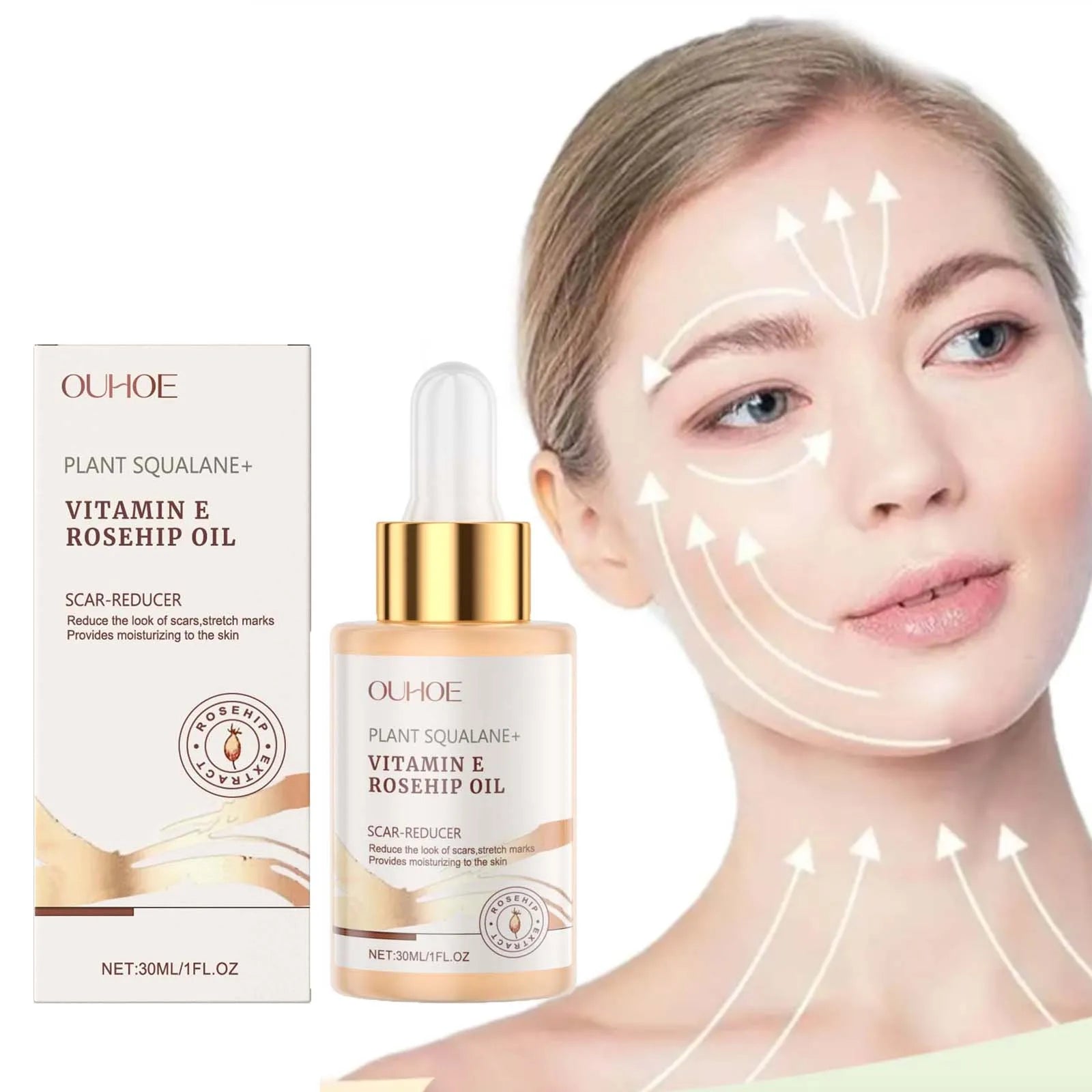 Squalane Rosehip Face Oil – Firming, Anti-Aging & Moisturizing Facial Care Oil Zpaxo