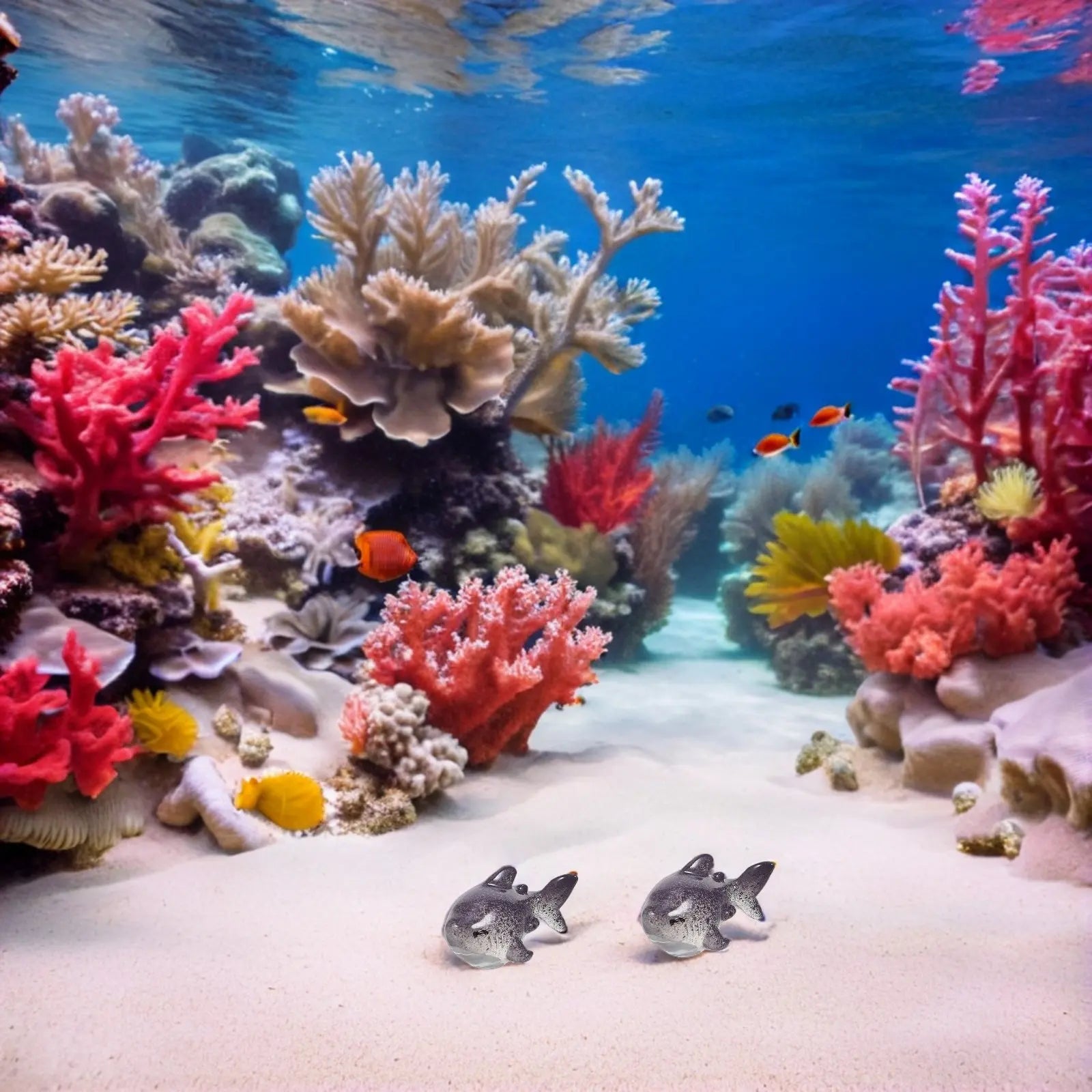 Mini Resin Shark Ocean Animal Decorations Realistic Small Statue