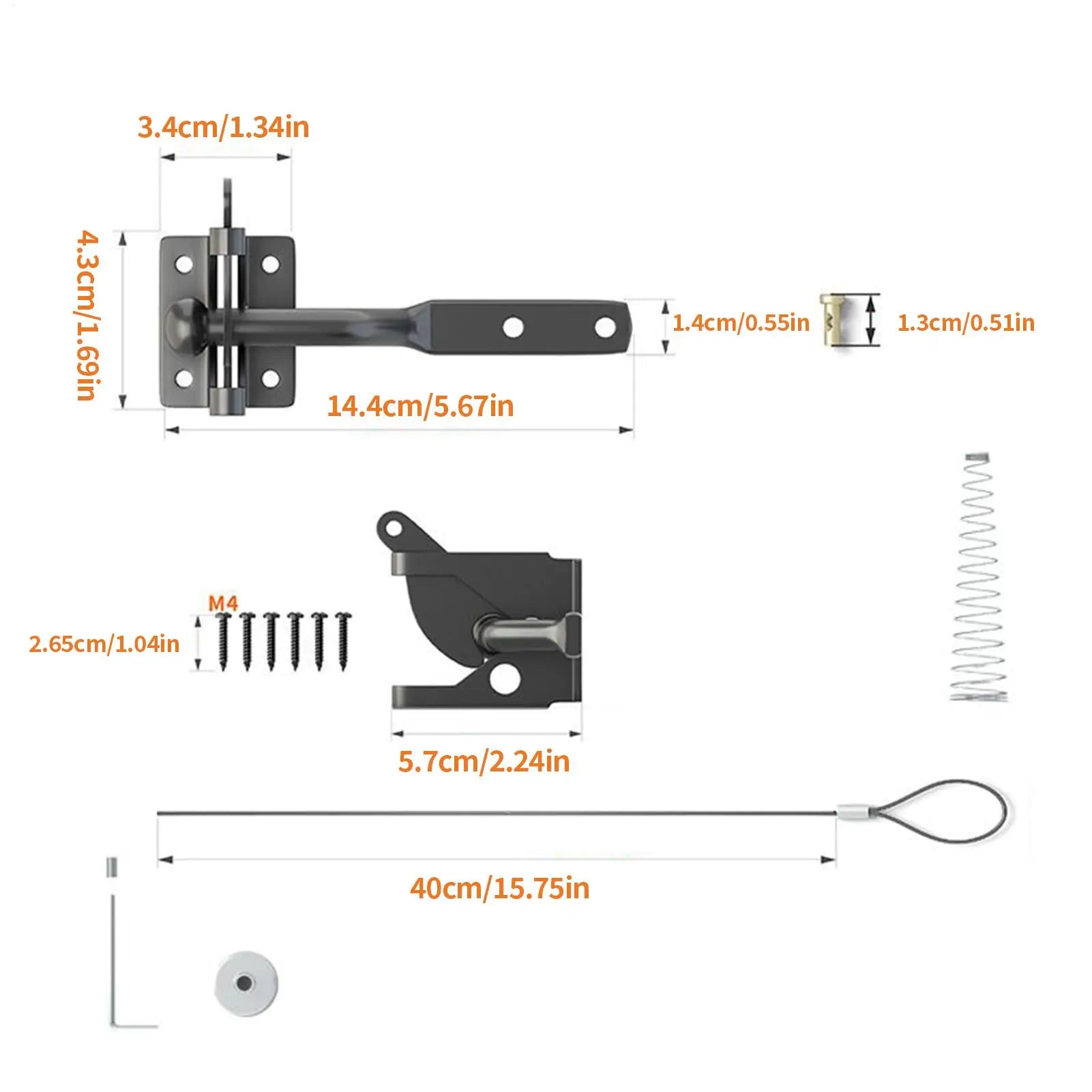 Gate Latch Heavy Duty Wooden Door Security Lock Outdoor Metal Wood