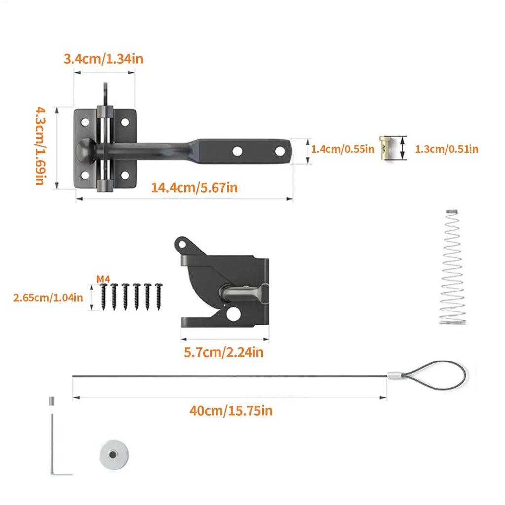 Gate Latch Heavy Duty Wooden Door Security Lock Outdoor Metal Wood Zpaxo