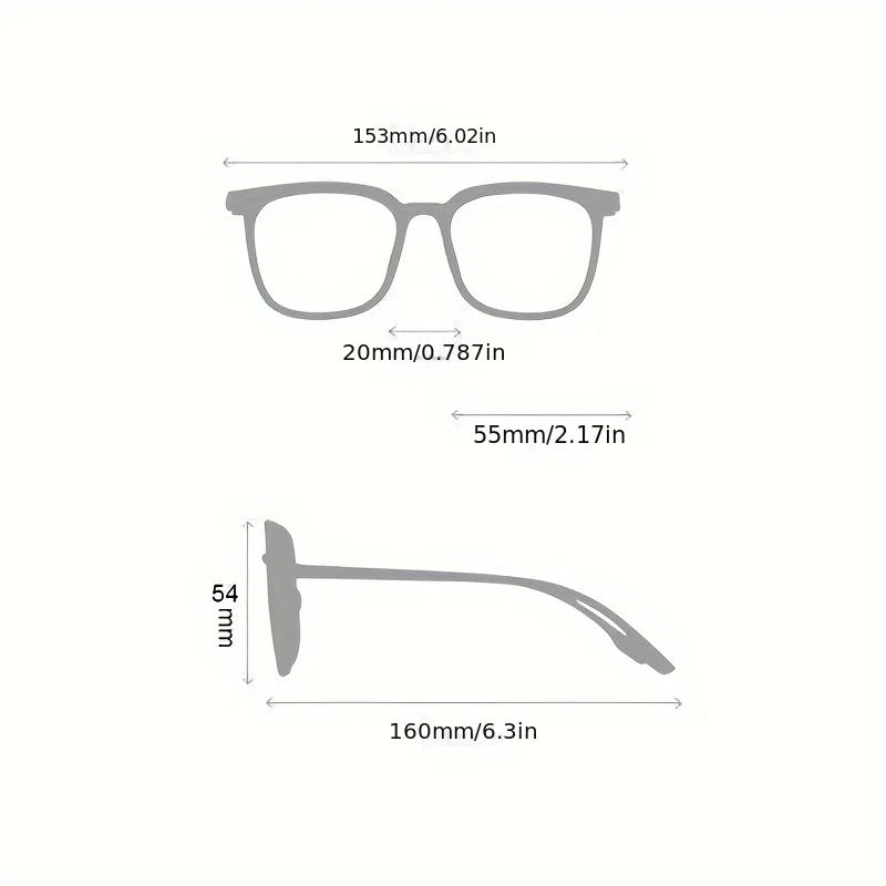 Stylish Men's Oversized Frame Fashion Glasses Perfect Daily Wear Zpaxo