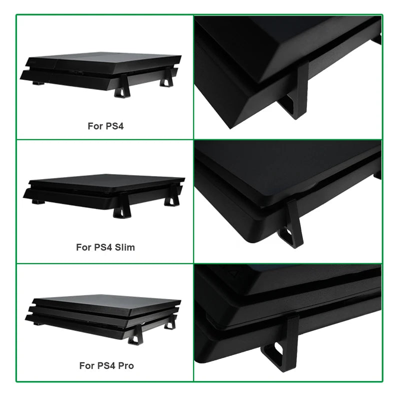 4pcs Cooling Horizontal Holder For PS4 Slim /PS4 Pro Feet Stand Game Machine Cooling Anti-Slip Bracket For PS4 Console Accessory Zpaxo