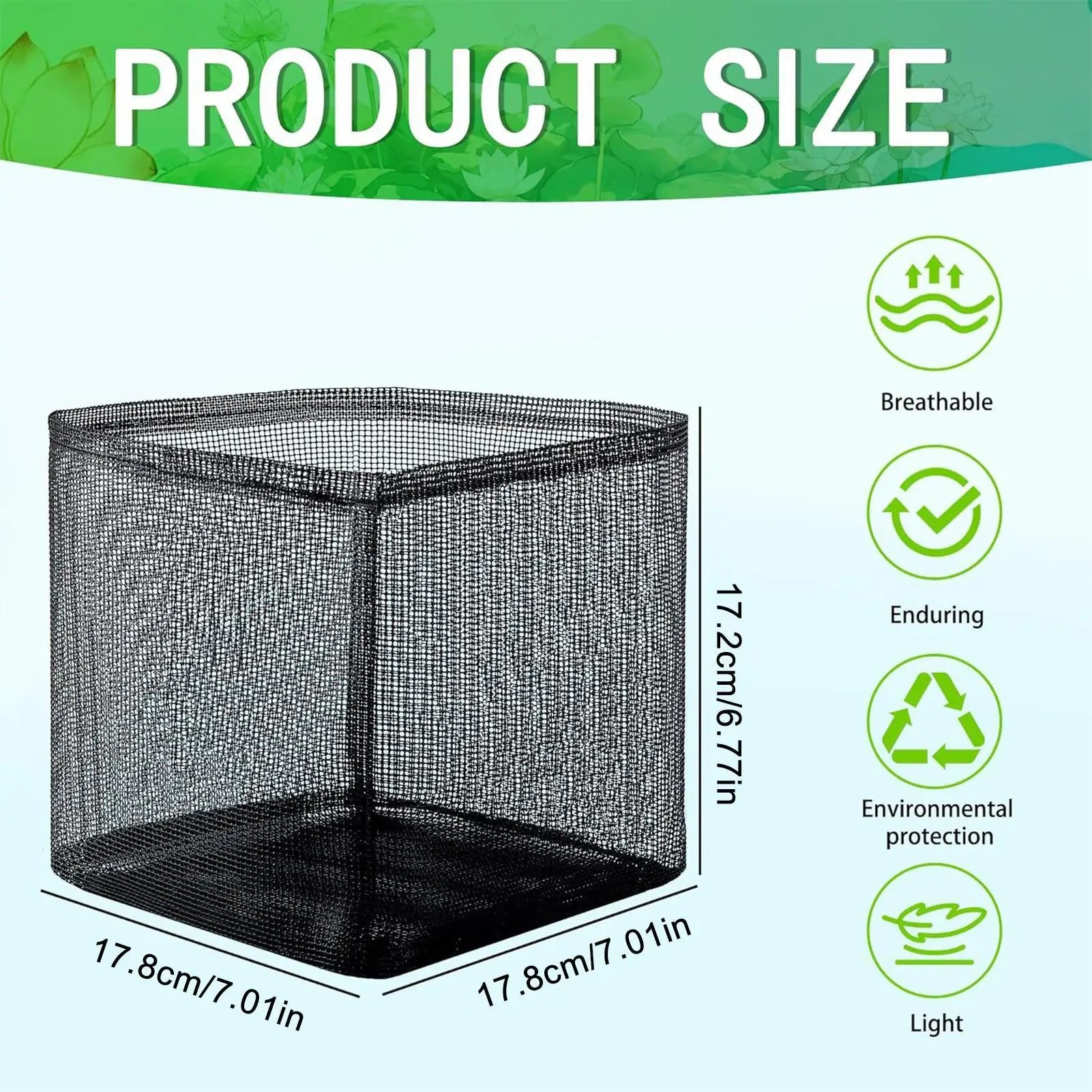 Pond Basket 4 Pieces Reusable Foldable Aquatic Plant Bags Hyacinth Planting Baskets for Home Garden Backyard Yard Pond Balcony Zpaxo