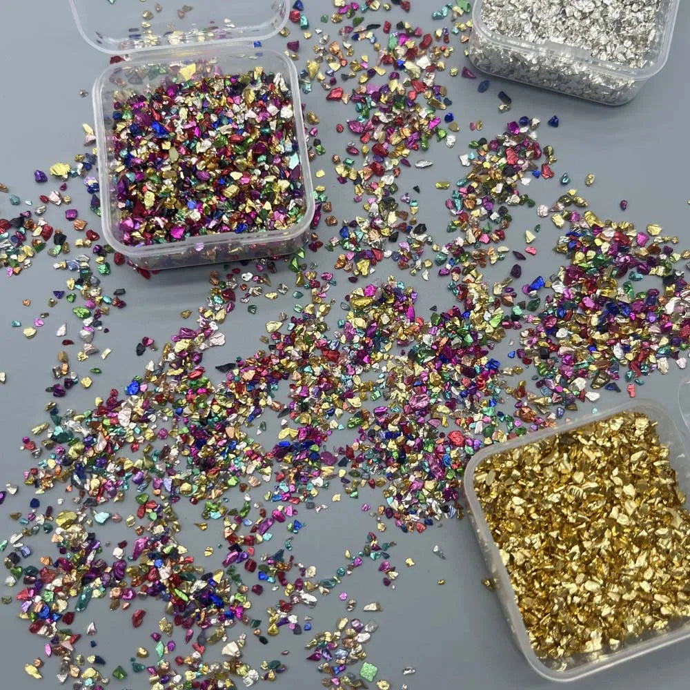 Stone Craft Glitter Metallic Chips – Nail Art, Epoxy & DIY Flakes Craft Glitter Flakes Zpaxo