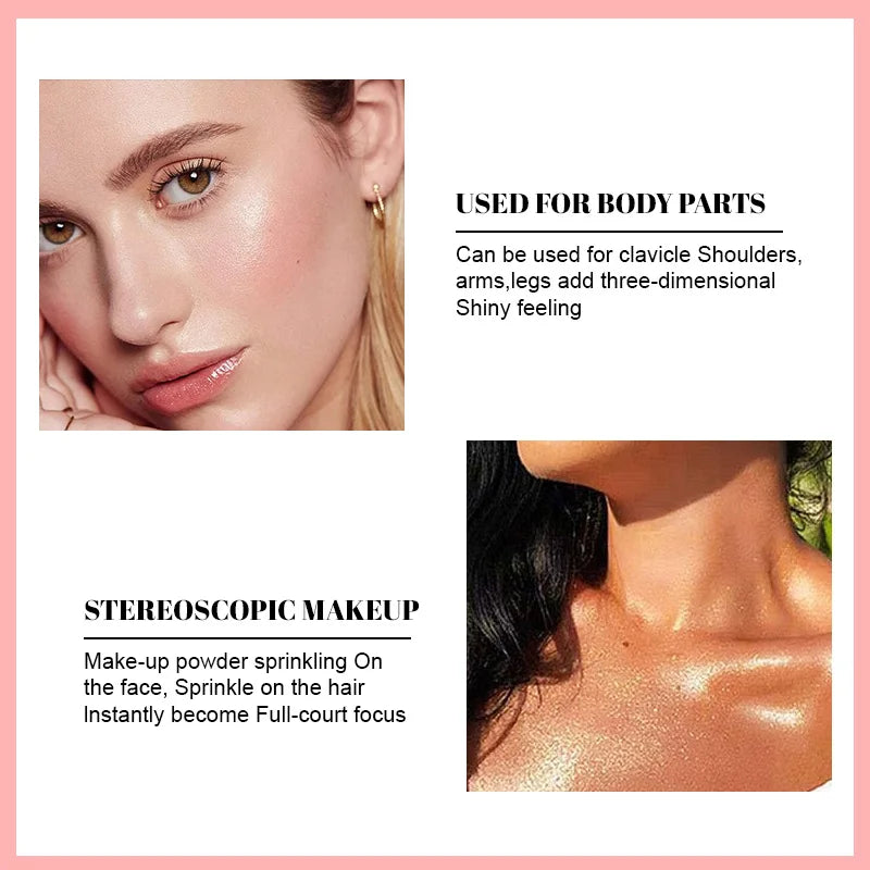 3 Colors Glitter Fairy Highlight Pat Powder Bride Wedding Body Shiny Zpaxo