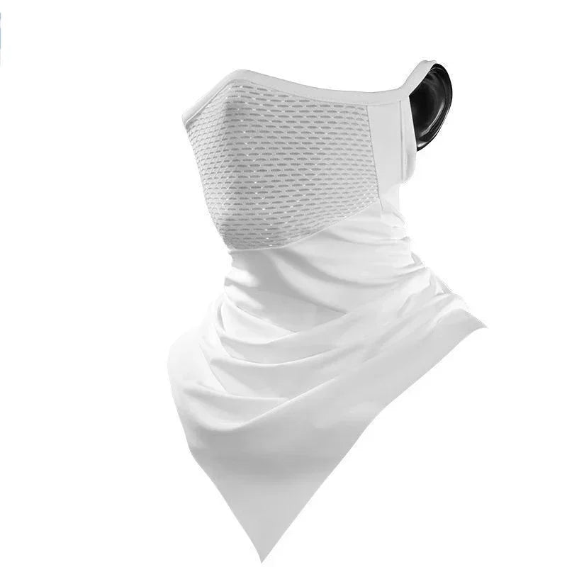 Summer Outdoor Men Mask Full Face Bicycle Neckerchief Cycling Bandana Zpaxo white