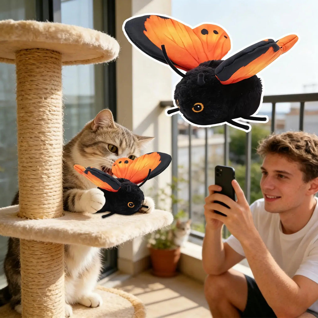Automatic Cat Toy Mental Physical Exercise Easy Mount Pet Teaser Cat Toy Butterfly For Small Medium Large Breeds Living Room Zpaxo