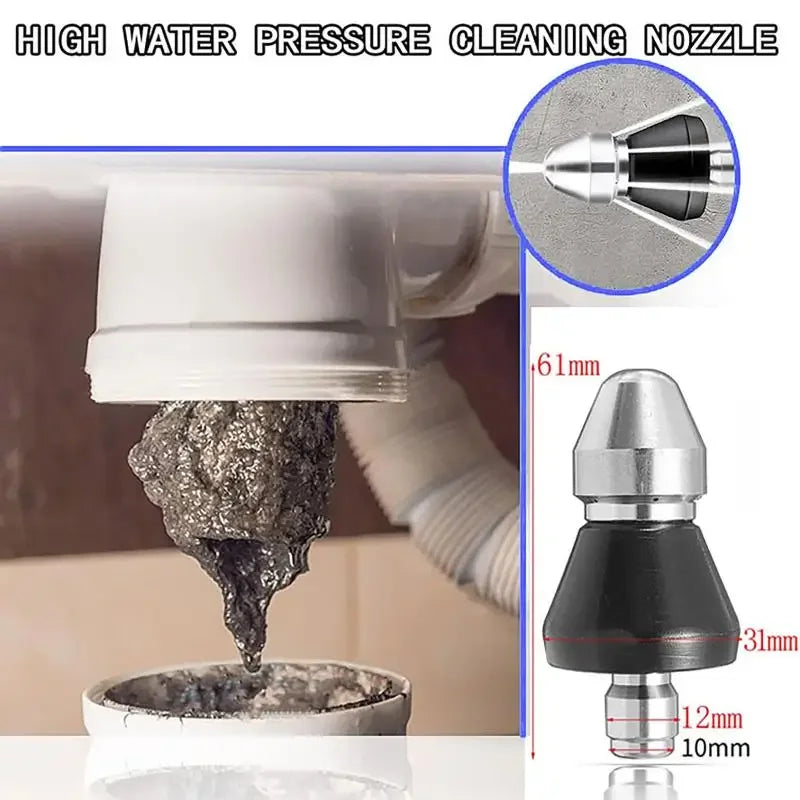 1PC Mini Sewer Jetter Nozzle With 1/4'' Quick Connect Drain Cleaning Nozzle Tips Kit For Drain Jetting Hose High Quality Zpaxo