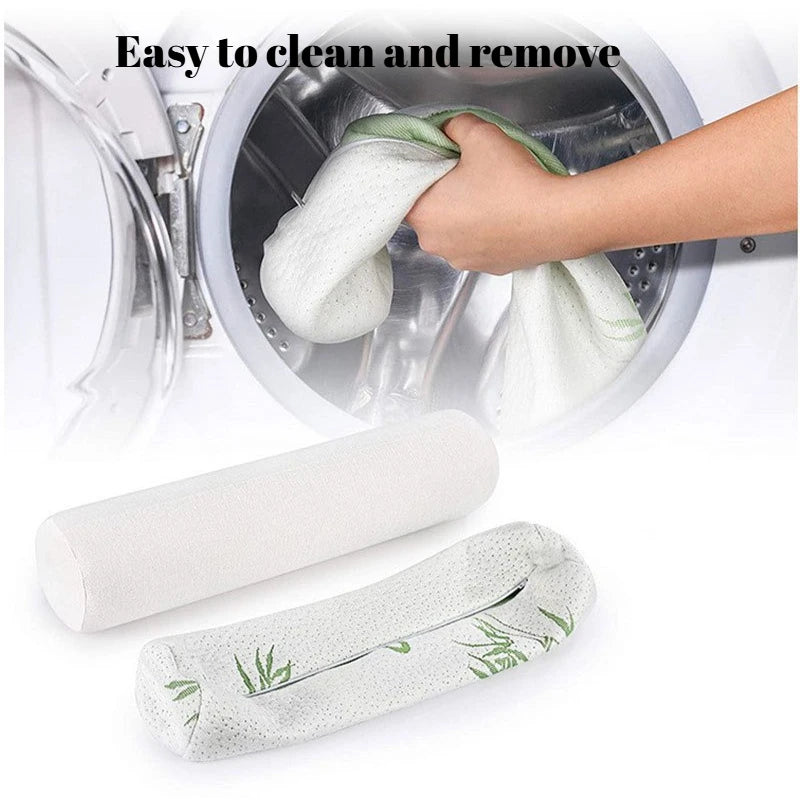 Ergonomic Cervical Roller Pillow-removable Washable Bamboo Leaf