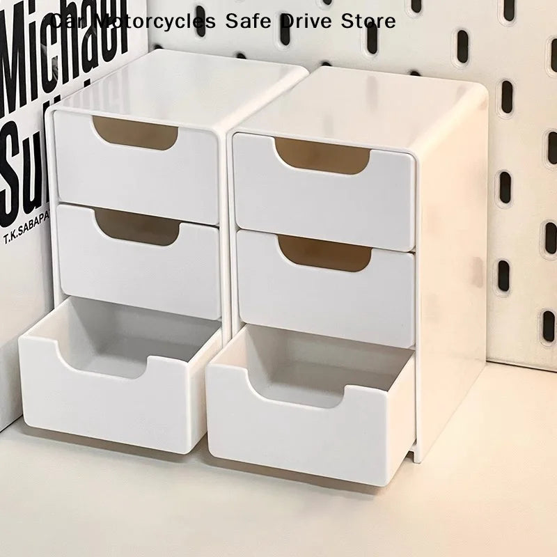 Simple 3-layer Drawer Desktop Mini Storage Box Multi-function Jewelry
