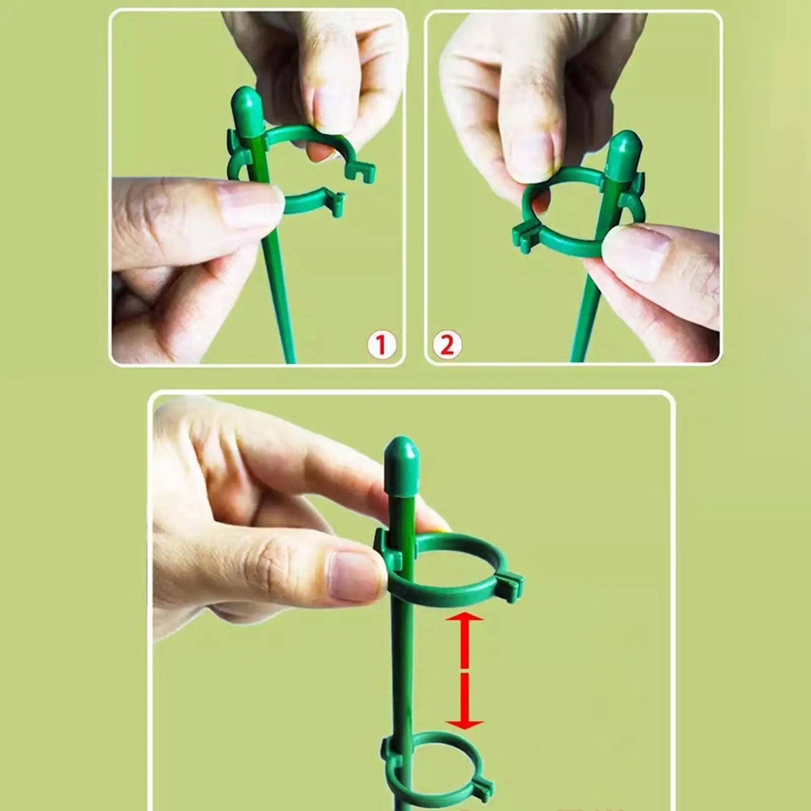 10-Pack Adjustable Plant Support Stakes & Reusable Clips Plant Support Stakes Zpaxo
