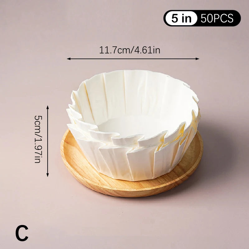 50Pcs 3.5/4/5/6/8inch Muffin Cake Mold Paper Cup Foldless Cupcake Liner Baking Cup For Wedding Party Oilproof Cake Wrap Zpaxo C