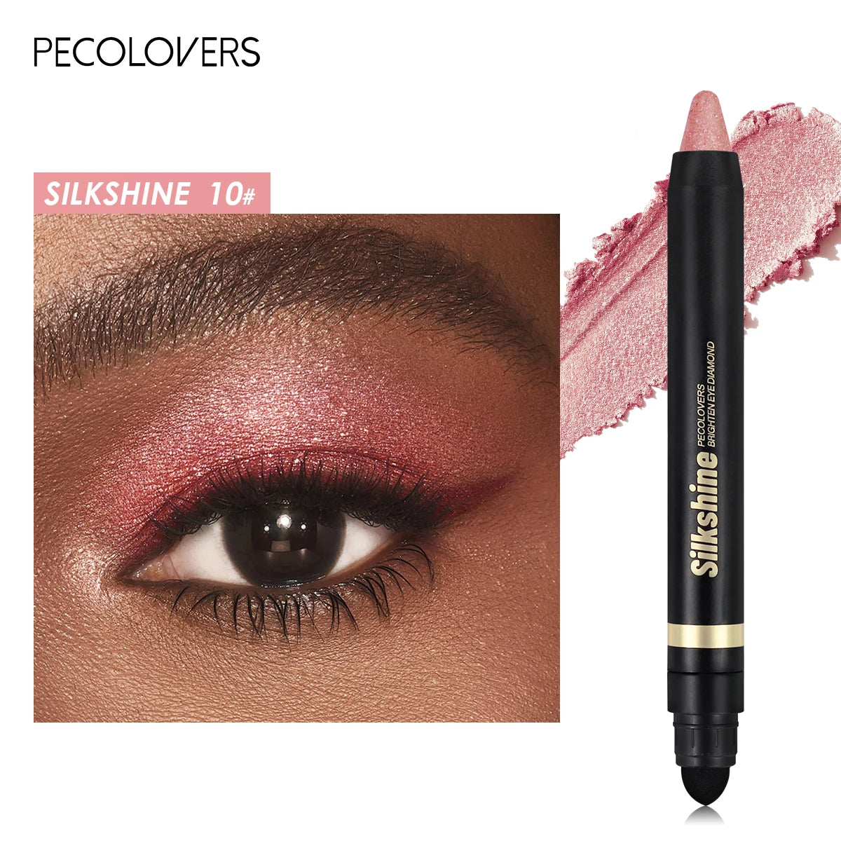 Smoky Eyeshadow Pencil Stick Waterproof Pearlescent Metallic Glitter Eye Shadow Highlighter Pen Makeup Tool Zpaxo 10