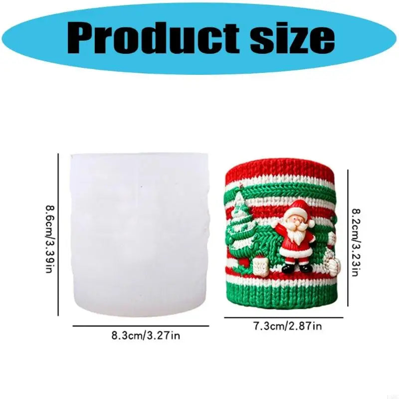 Santa Embossed Cylinder Silicone Mould Making Soap Chocolate Holiday