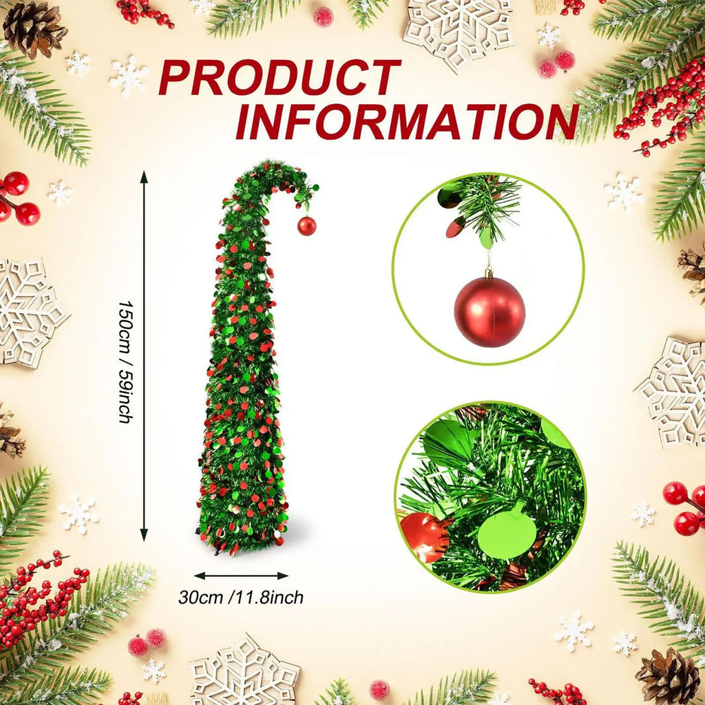Artificial Christmas Tree Retractable 4 9 Ft Home Decor Spiral
