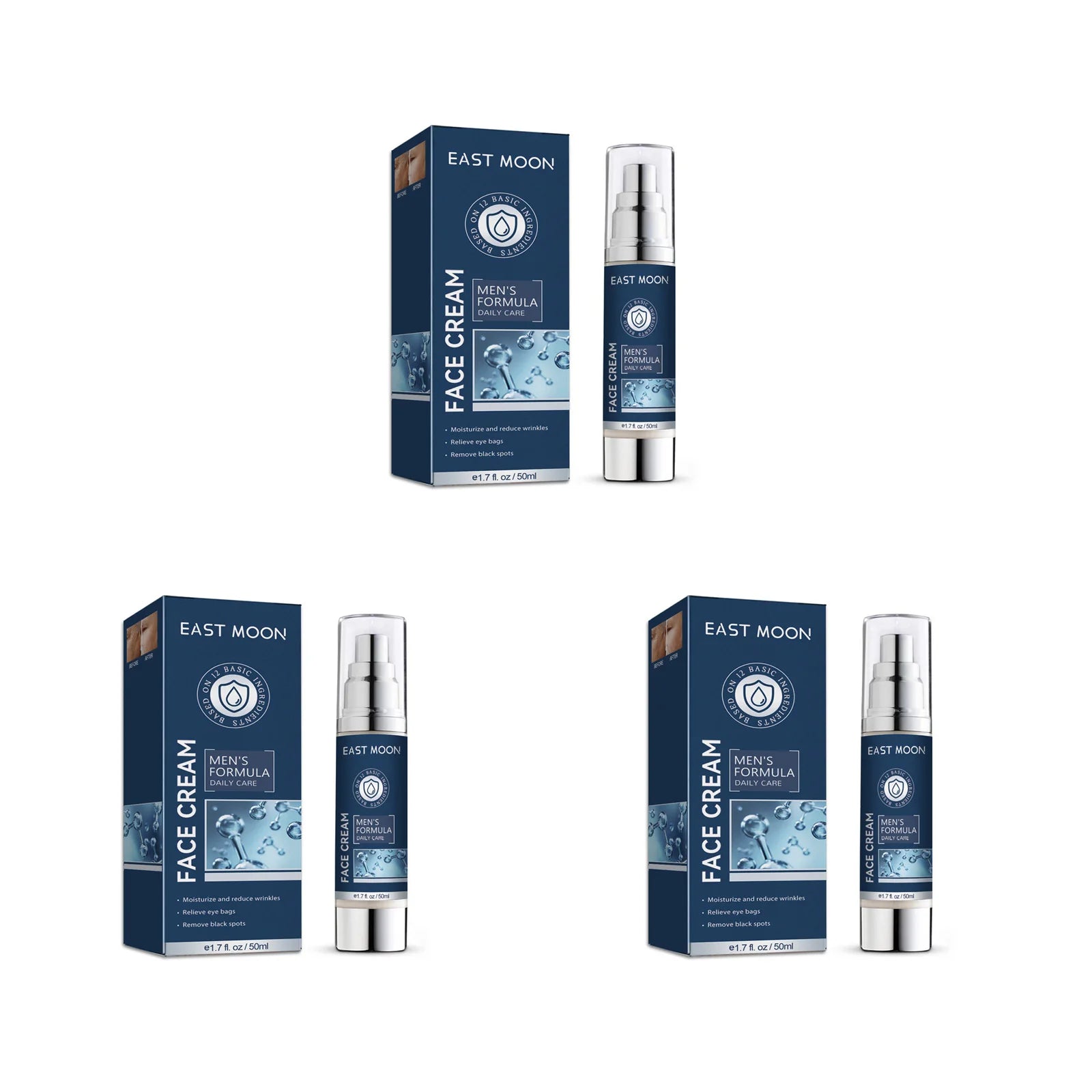 6-in-1 Men's Face Moisturizer Cream | Hydrate & Brighten Men's Face Cream Zpaxo 3Pcs