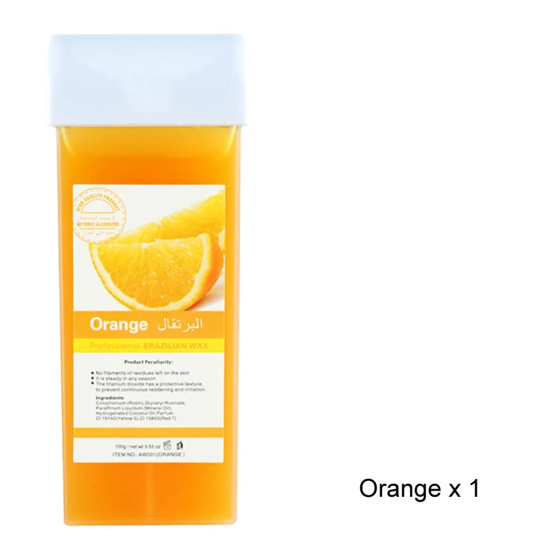 2026 New Hair Removal Wax Refill Soft Wax Roller for Roll-On Depilatory Body Hair Removal Tool 1/3/6Pcs Options Zpaxo 072-Orange