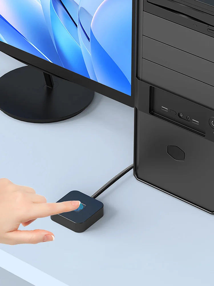USB Fingerprint Reader 5ft Cable Windows Hello Biometric Login 10 11
