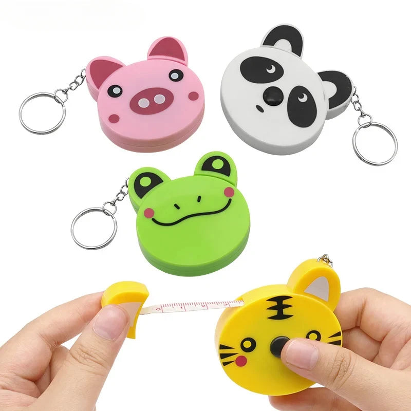Cute Cartoon Animal Mini Tape Measure Keychain Portable Retractable