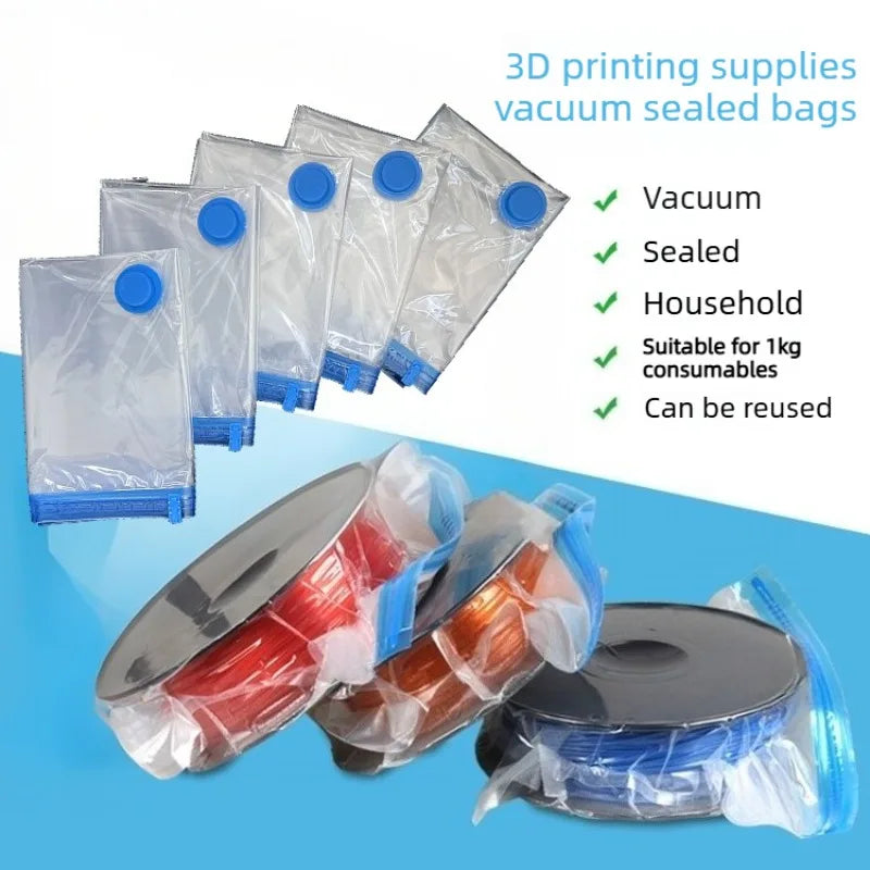 3D Filament Vacuum-sealed Bags 3D Printer Tool Kit Transparent Storage Box Reusable Sealed Moisture Proof Dustproof Dryer Zpaxo
