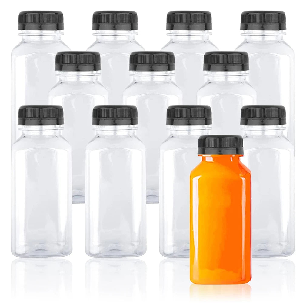Plastic Juice Bottle 250ml/350ml Empty Bottle with Caps for Juicing Drinks Smoothies Zpaxo