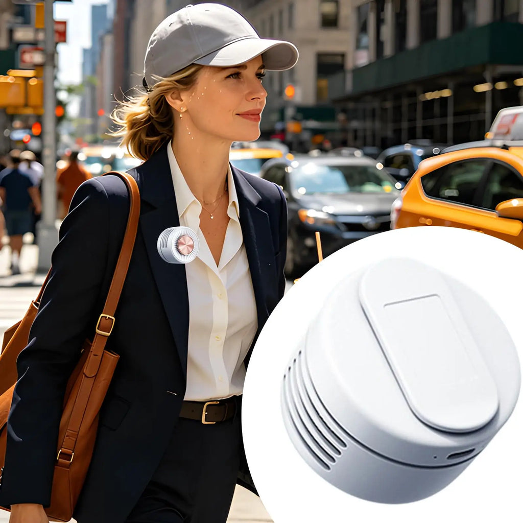 Portable Bladeless Fan Clip-on Wearable Cooling Personal Mini Camping