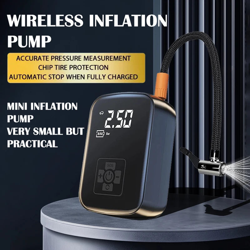 Cordless Tire Inflator Pump Portable Digital Display LED Light Auto Zpaxo