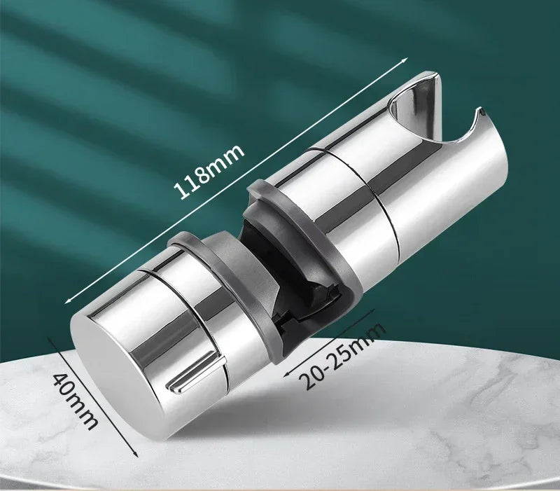 1pc Universal Shower Head Holder Adjustable 18~25mm ABS Chrome Shower Rail Holder Bathroom Accessories Shower Mounting Brackets Zpaxo silver