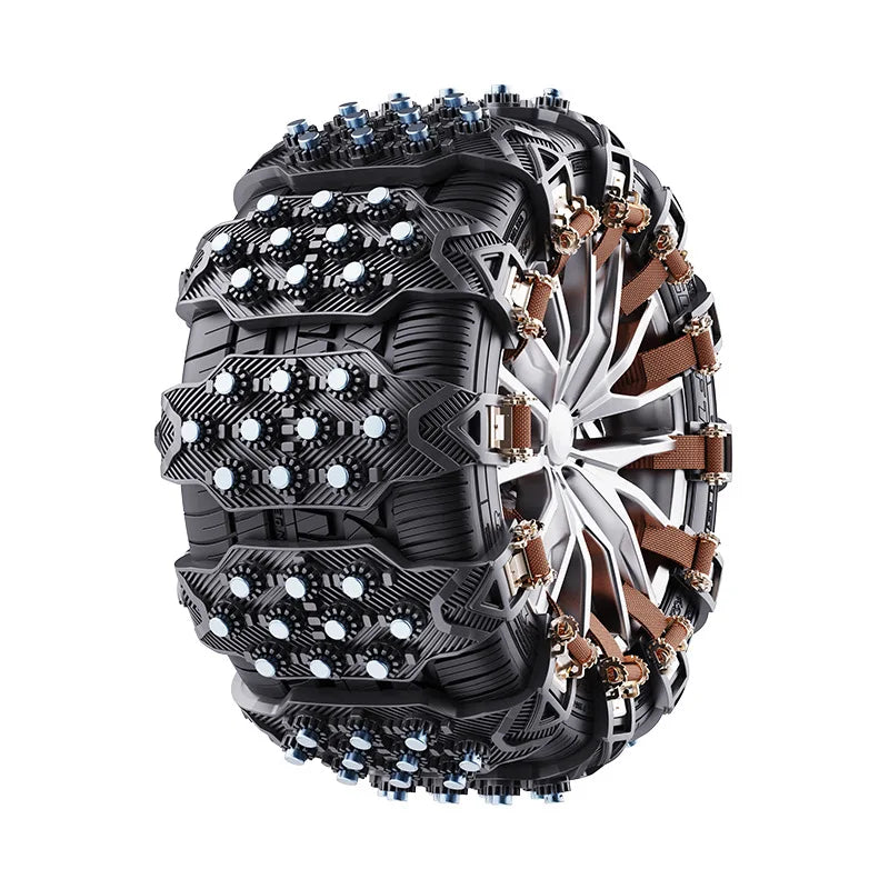 Universal Rubber Snow Chains – Anti-Skid Tire Chains for Winter