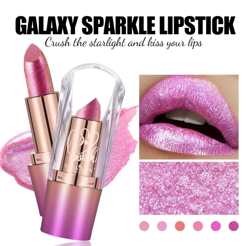 Holographicradiance Lipstick Metallic Glitter Long-wear Lightweight