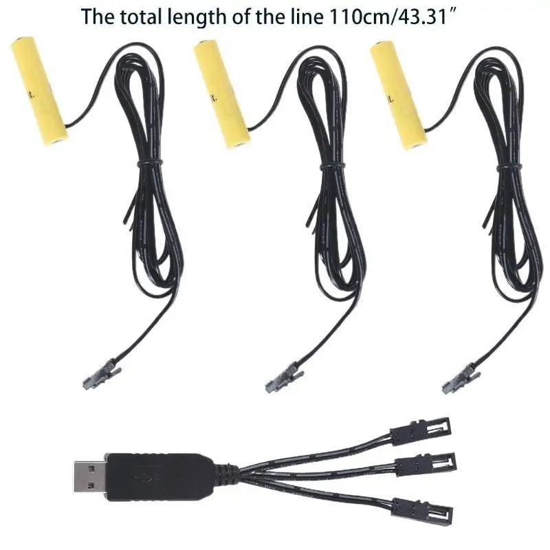 652F 3 in 1 USB to 3 LR06 Battery Eliminate Cable for LR06 battery Power Radio Gameboy Lamp Remote Control phone Zpaxo