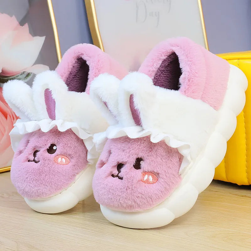 White Rabbit Hare Slippers Women's Cute Animal Platform Home Mules Zpaxo Purple5 40-41(Insole25cm) China Mainland