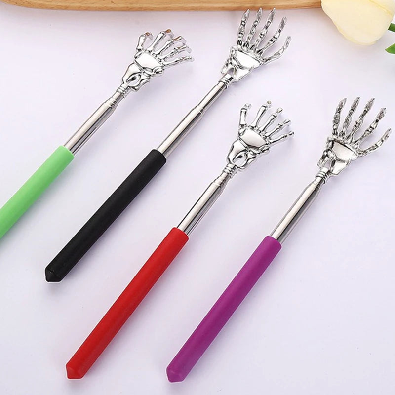 1pcs Stainless Steel Back Scratcher Ghost Hand Telescopic Scratching Massager Portable Adjustable Extendable Itch Massage Tool Zpaxo