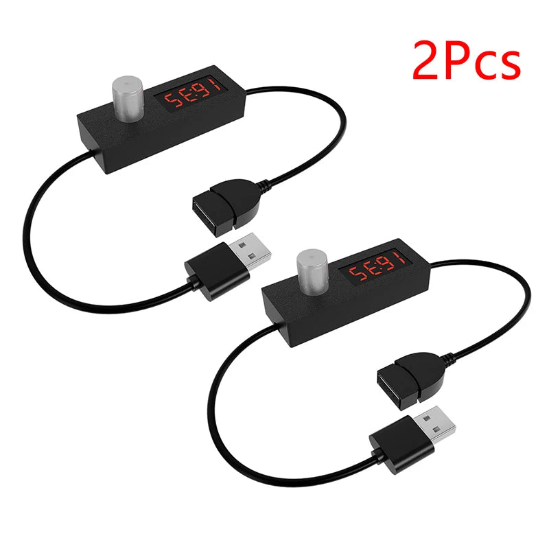24h Automatic Shutdown Timer Digital Countdown USB Switch Cable Wire Zpaxo 2Pcs