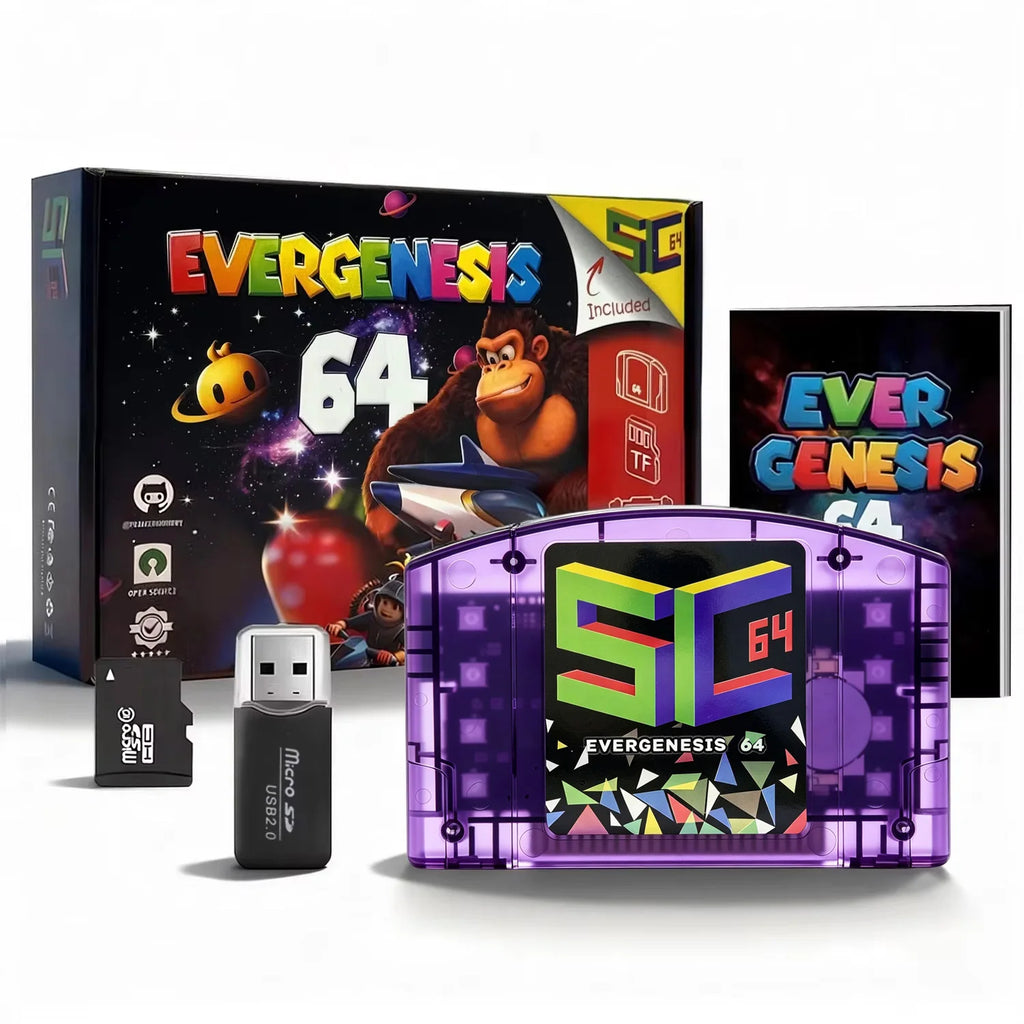 SC64 Open Source FlashCard N64 5000-in-1 Game Cartridge For Nintendo 64 64DD SNES GB Video Game Console For GB GBC SNES FC NES Zpaxo Purple 16G 800 in 1