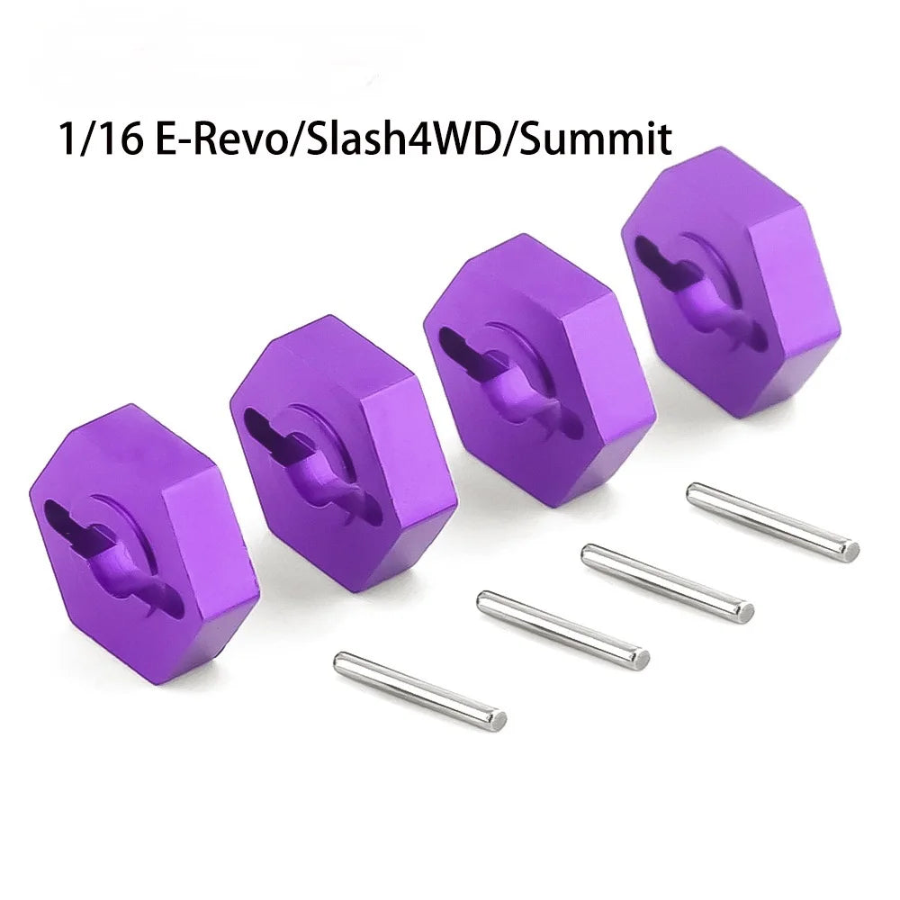 1 16 RC Car Upgrade Wheel Hex Hubs Axle Pins Traxxas E-revo Slash 4WD Zpaxo PURPLE