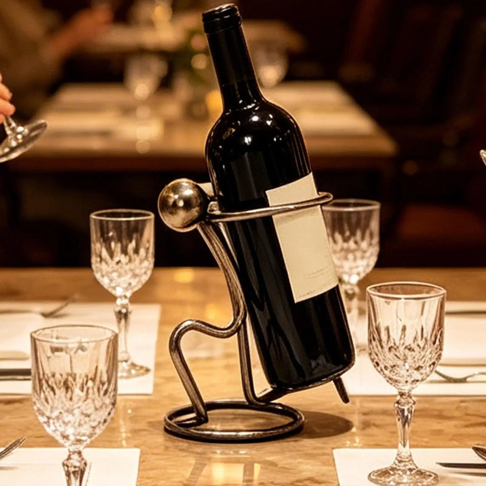Countertop Wine Rack Metal Desk Decor Sparkling Bottle Stand