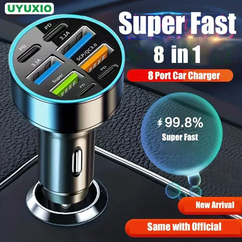 UYUXIO 1 USB C Car Phone Charger 4 PD Fast Charge Adapter Iphone Ipad