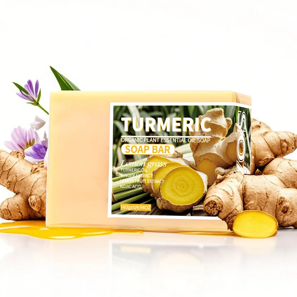 Turmeric & Lemon Essential Oil Handmade Soap 140g – Face & Body Handmade Soap Bar Zpaxo