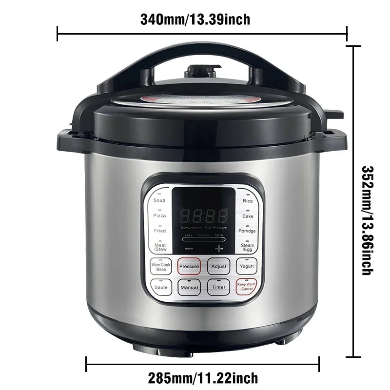 5L Electric Pressure Cooker Stainless steel Smart Multicooker for Kitchen Slow Cooker Rice Cooker Steam Pot Food Warmer 220V Zpaxo