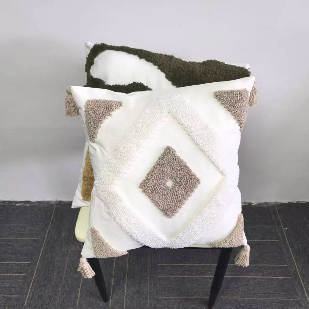 Canvas Tufting Pillow Cover Sofa Decoration Xmas Home Chair Cushion Zpaxo