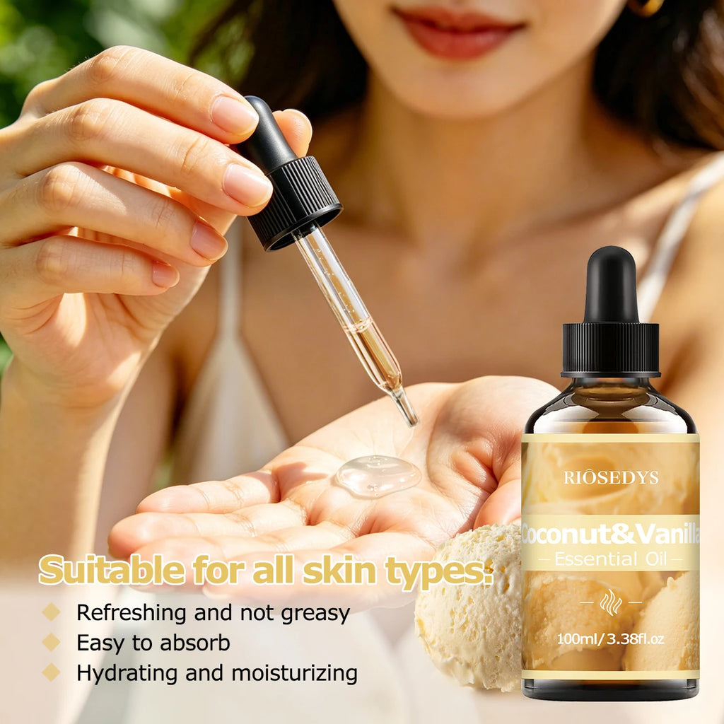 COCONUT VANILLA ESSENTIAL OIL Suitable Massage Skincare Deeply Zpaxo