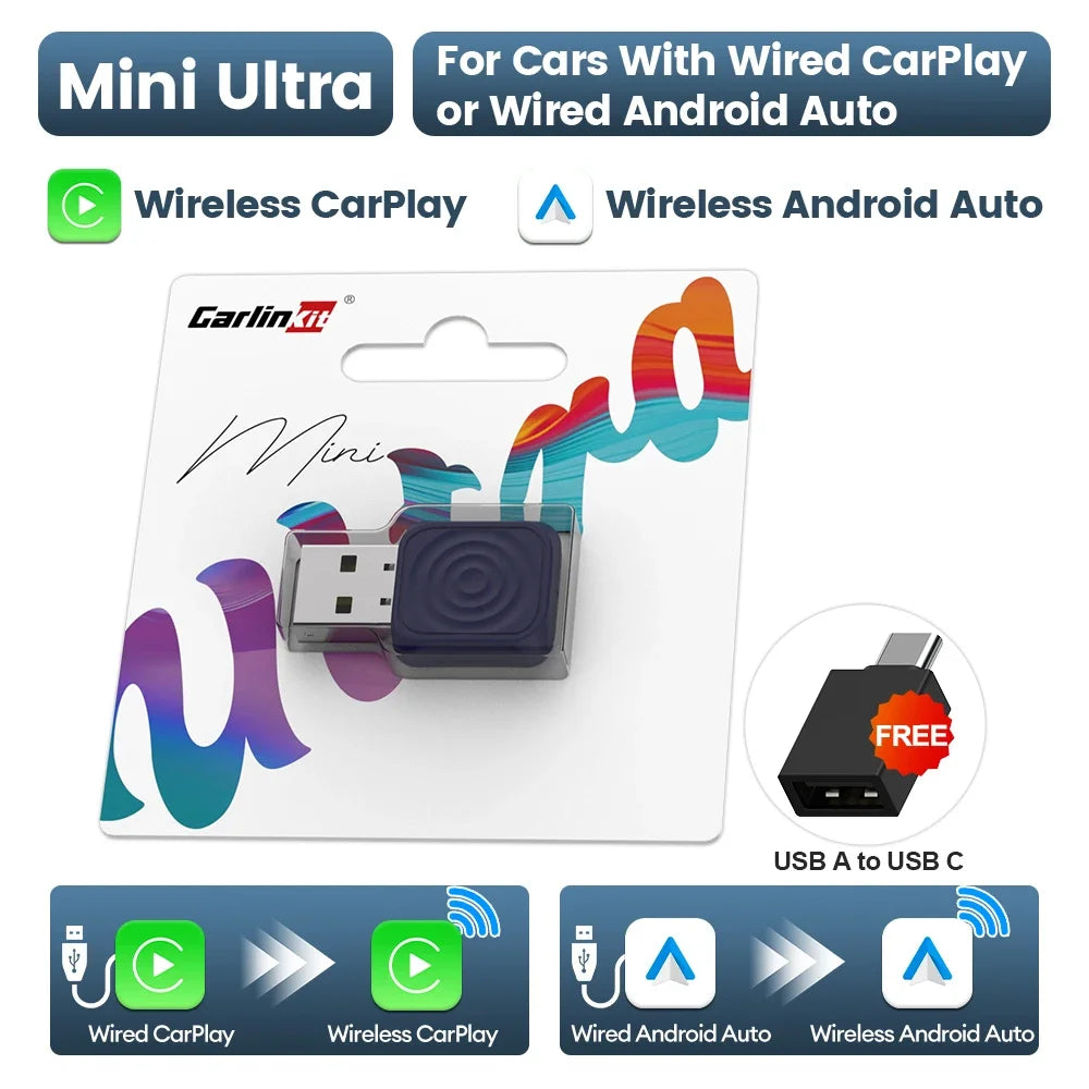 MINI 5 Ultra Carlinkit Wireless Carplay Adapter Smart Box Car Plug Zpaxo Mini Ultra Brands Genuine