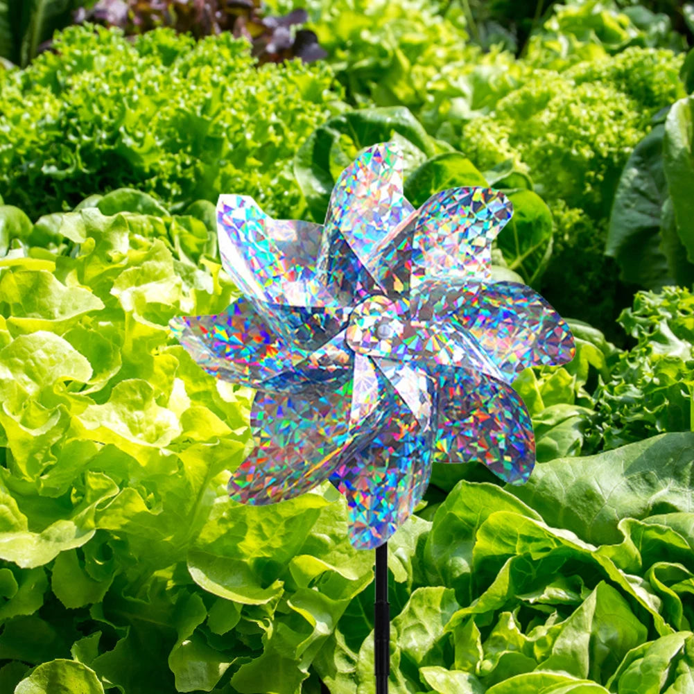 2 Windmill Bird Repellent Garden Decorations Colorful Wind Spinner Zpaxo