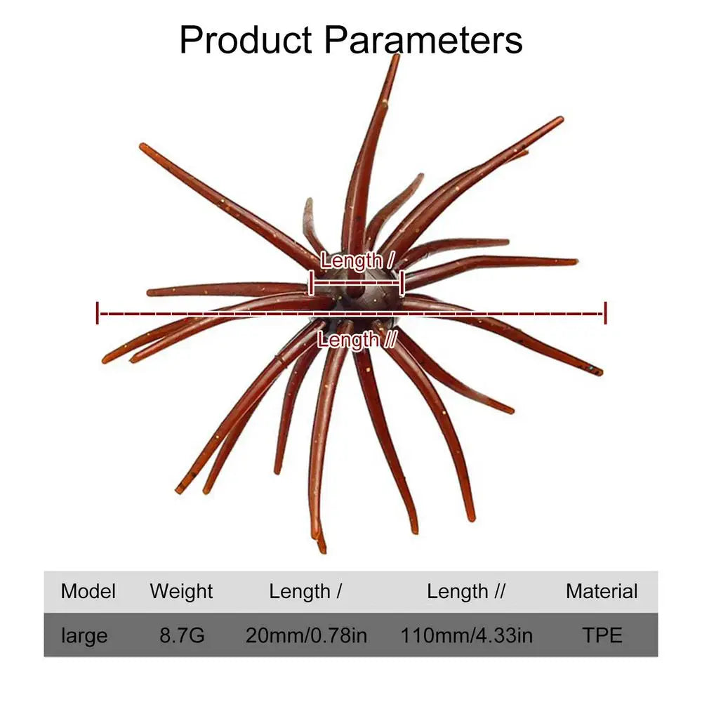 Fishing Lures Realistic Beginner Friendly Soft Floating Simulation Sea Urchin Bait for Fresh Water Saltwater Lake River Sea Zpaxo E