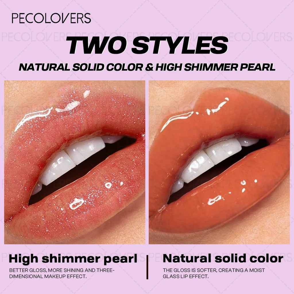 1PC Transparent Lip Oil, Moisturizing Hydrating, Fine Shimmer Liquid Lipstick, Creates Glossy Mirror Shine Effect Zpaxo